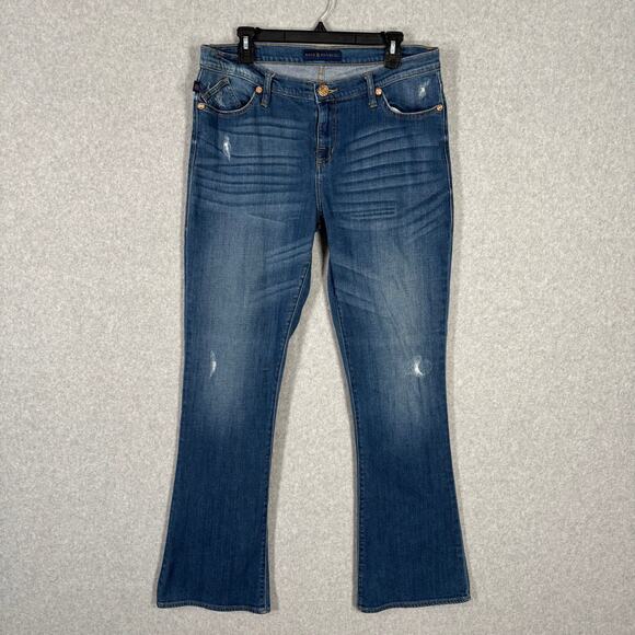 Rock Republic Jeans Womens 12 Kasandra Bootcut Mid Rise Stretch Fade Dark Y2K - Picture 1 of 14